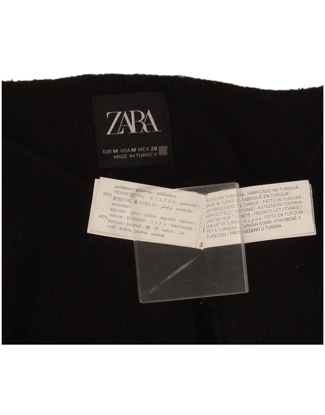 Maglione Bolero con maniche a 3/4 da donna Zara UK 14 poliestere nero medio