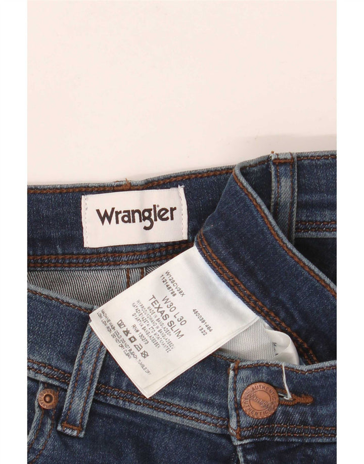 Jeans Wrangler Texas Slim da uomo W30 L30 in cotone blu navy