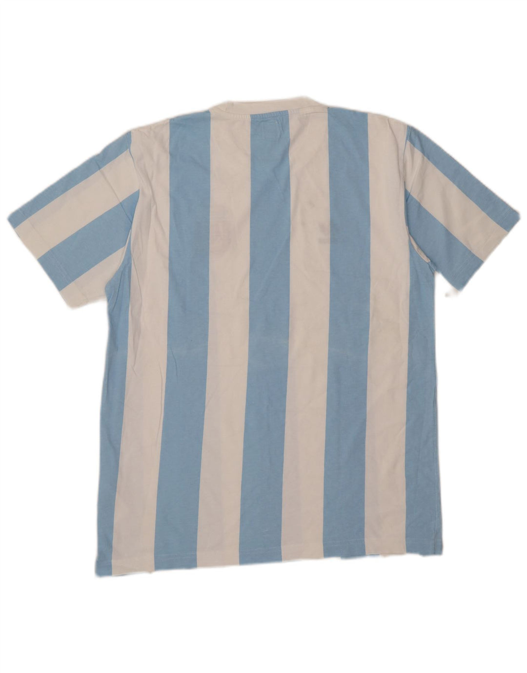 T-shirt grafica da uomo Adidas Top in cotone a righe blu medio