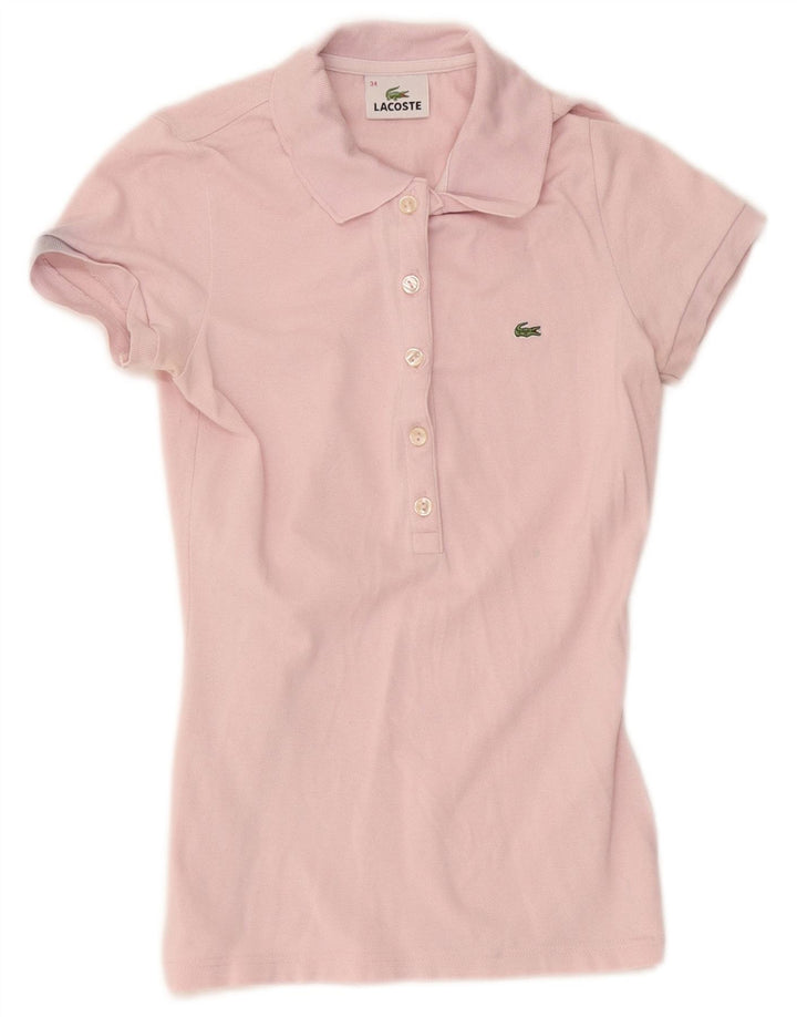 Polo da donna Lacoste taglia 34 piccola in cotone rosa