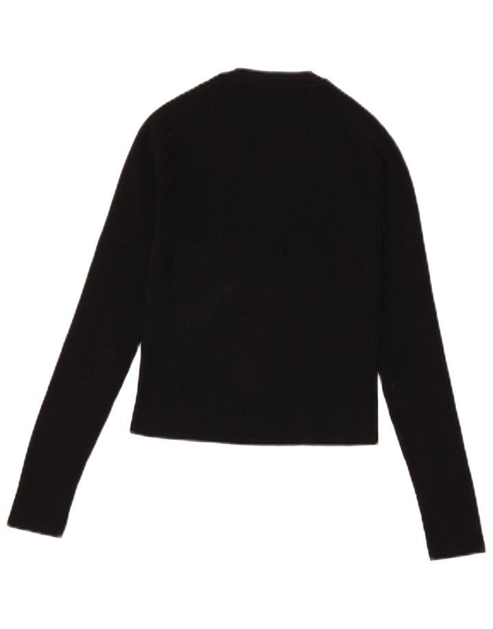 Top corto da donna Zara a maniche lunghe UK 8 piccolo in viscosa nera