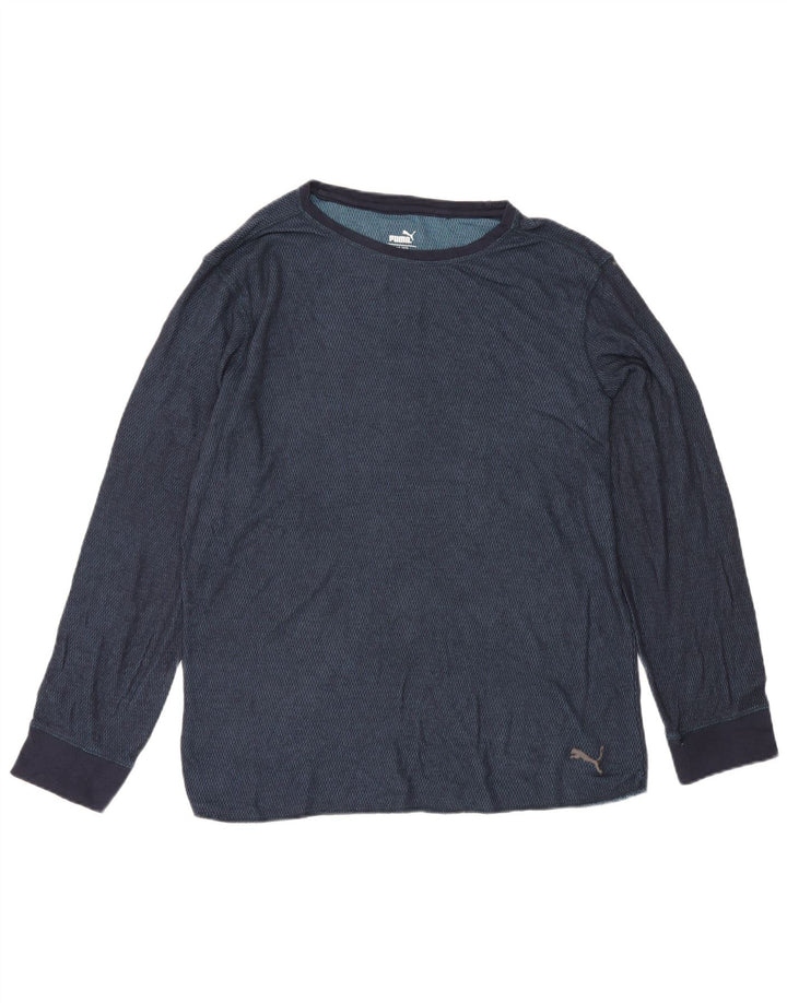 Maglia Puma da uomo a maniche lunghe XL in cotone blu navy