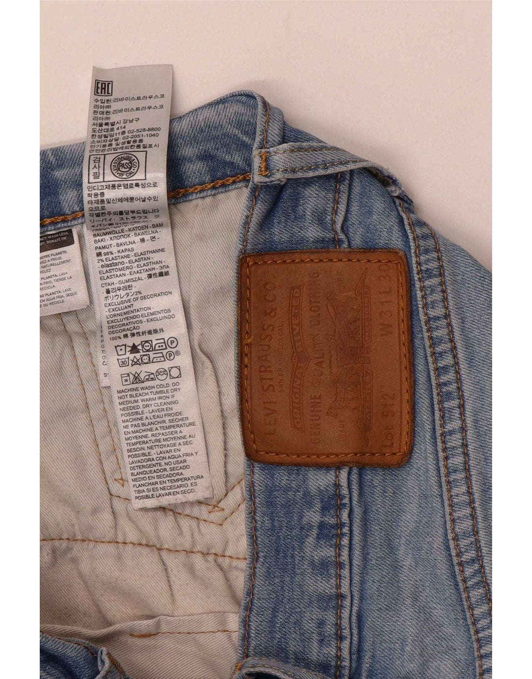 Jeans Levi's da uomo 512 slim affusolati W31 L28 cotone blu