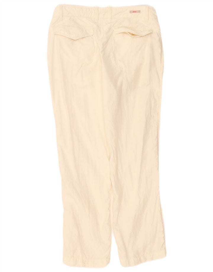 Pantaloni casual vestibilità regolare da donna Hugo Boss W34 L29 Beige