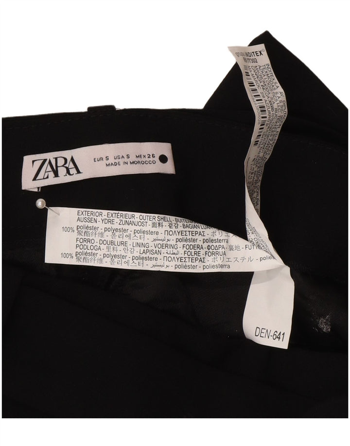 Pantaloncini chino a vita alta da donna Zara piccoli W26 poliestere nero