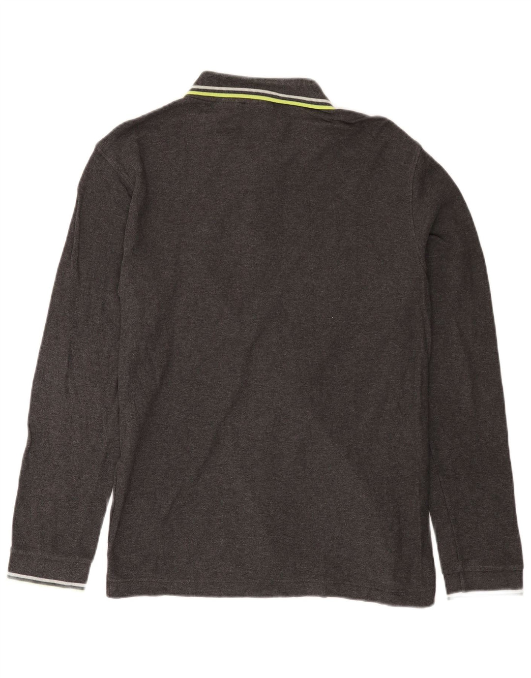 Polo da uomo a maniche lunghe Fila in cotone grigio medio