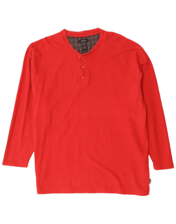 Top da notte da uomo IZOD a maniche lunghe XL in cotone rosso