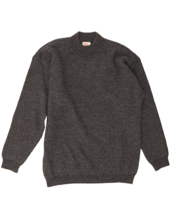 Maglione da uomo Stefanel a collo alto in lana grigio medio