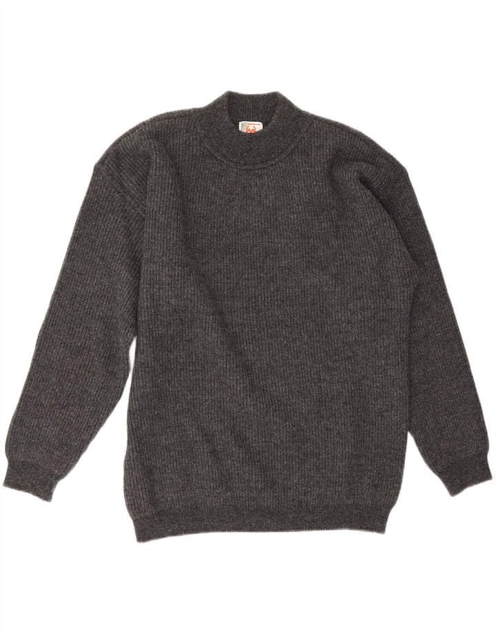 Maglione da uomo Stefanel a collo alto in lana grigio medio
