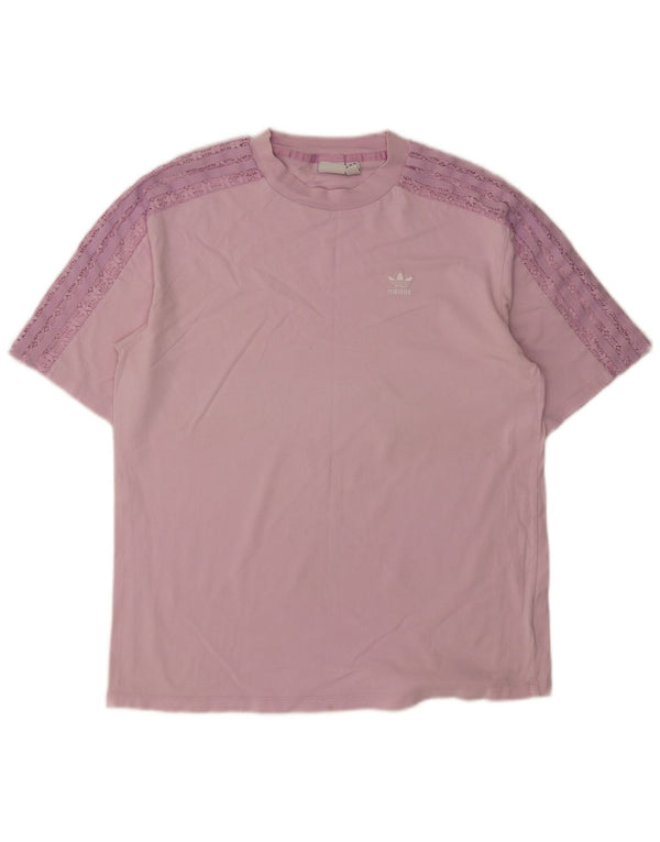 T-shirt grafica oversize da donna Adidas UK 10 piccola rosa