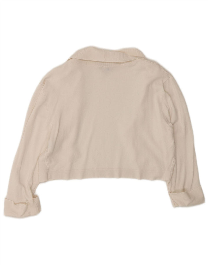 Phase Eight, maglione bolero aperto da donna con maniche a 3/4, UK 12, viscosa bianca media