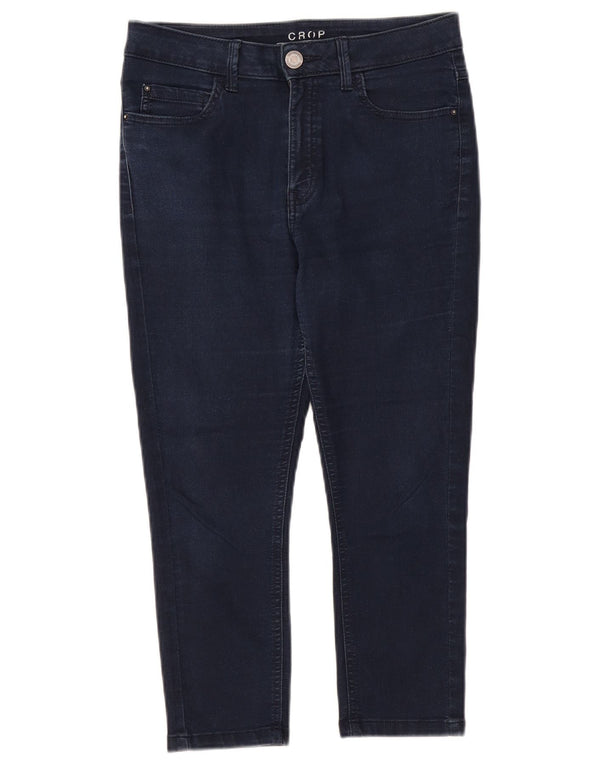 Jeans Capri da donna Marks & Spencer UK 10 piccoli W27 L21 cotone blu navy