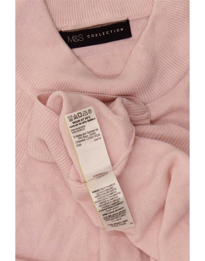 Maglione da donna Marks & Spencer a collo alto corto UK 8 piccolo rosa
