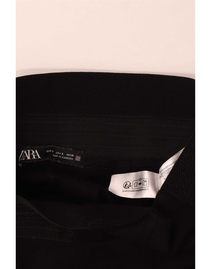 Pantaloni casual slim da donna Zara piccoli W26 L28 polietilene nero