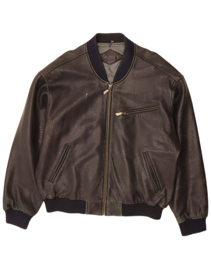 Giacca in pelle da uomo Trapper IT 54 2XL Nera
