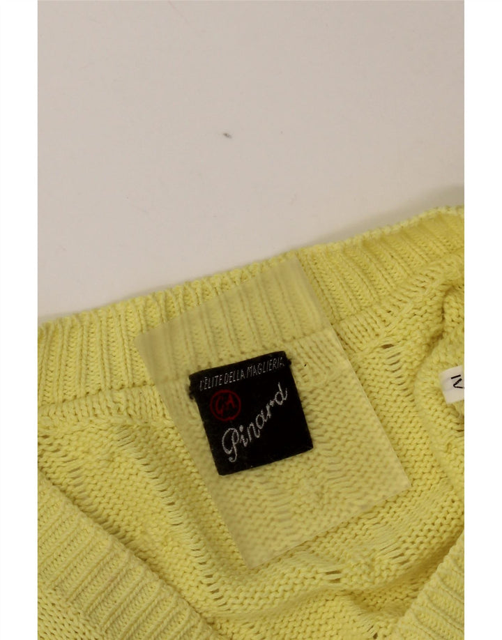 Maglione maglione con scollo a V da uomo C&A giallo medio