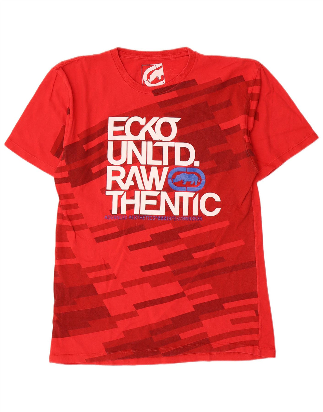 T-shirt grafica da uomo Ecko Unltd Top piccolo cotone geometrico rosso