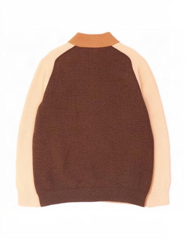Maglione cardigan da uomo Johnny Lambs XL Beige Colourblock