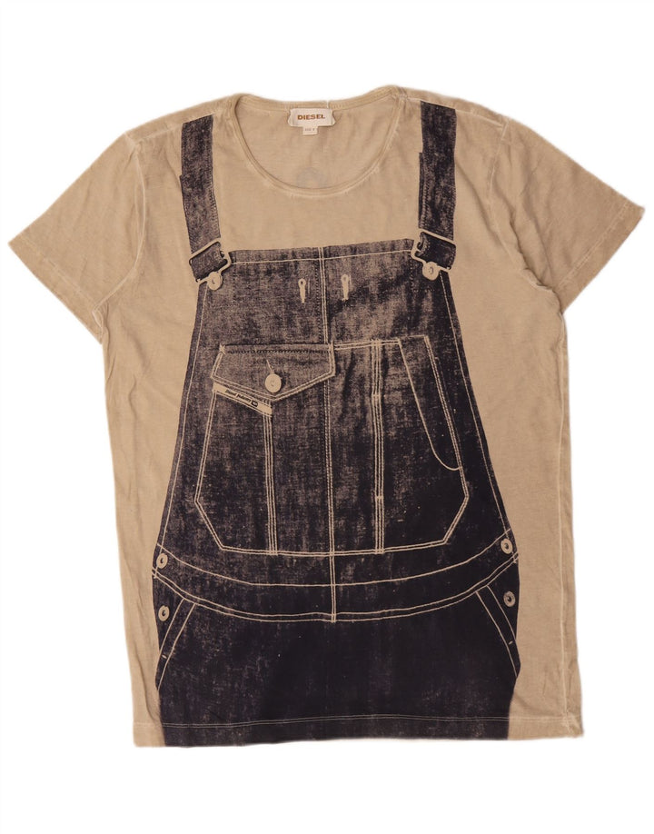 T-shirt grafica da uomo Diesel Top grande beige