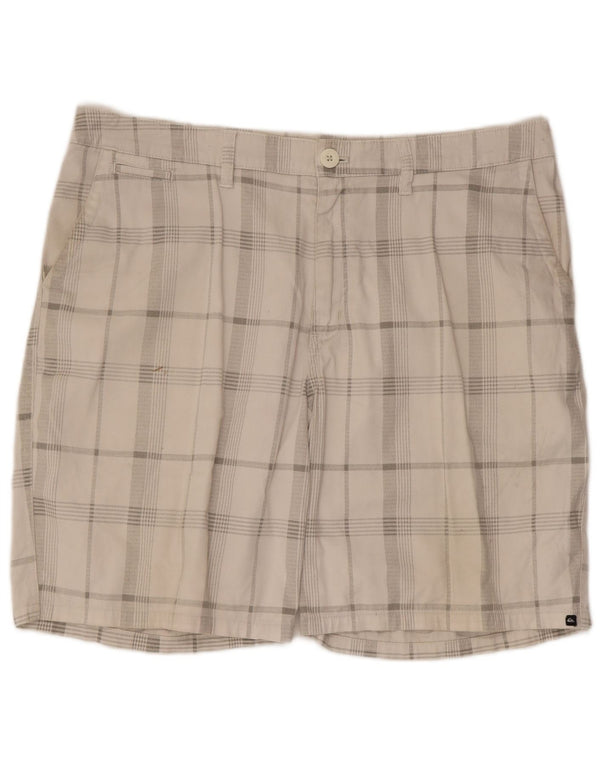 Pantaloncini chino da uomo QUIKSILVER W38 XL cotone a quadri bianchi