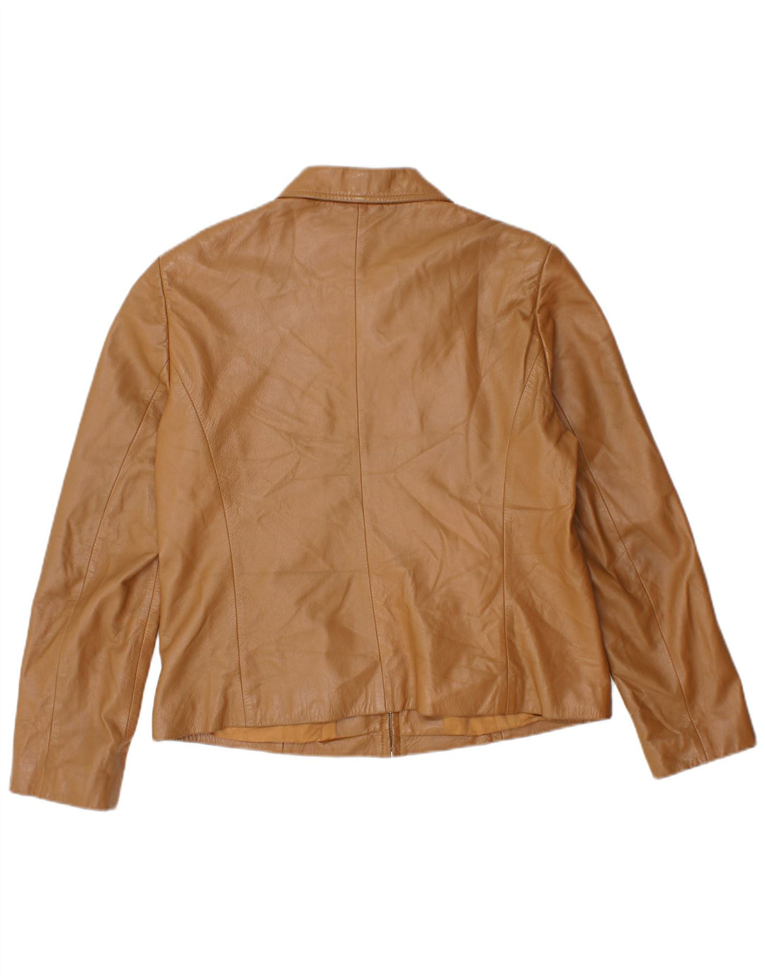 MORESCHI Womens Leather Jacket IT 46 Large Brown Leather