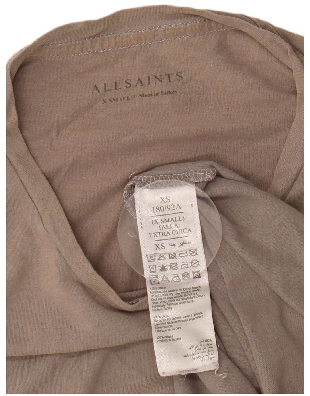 T-shirt da uomo ALL SAINTS Top XS in cotone grigio