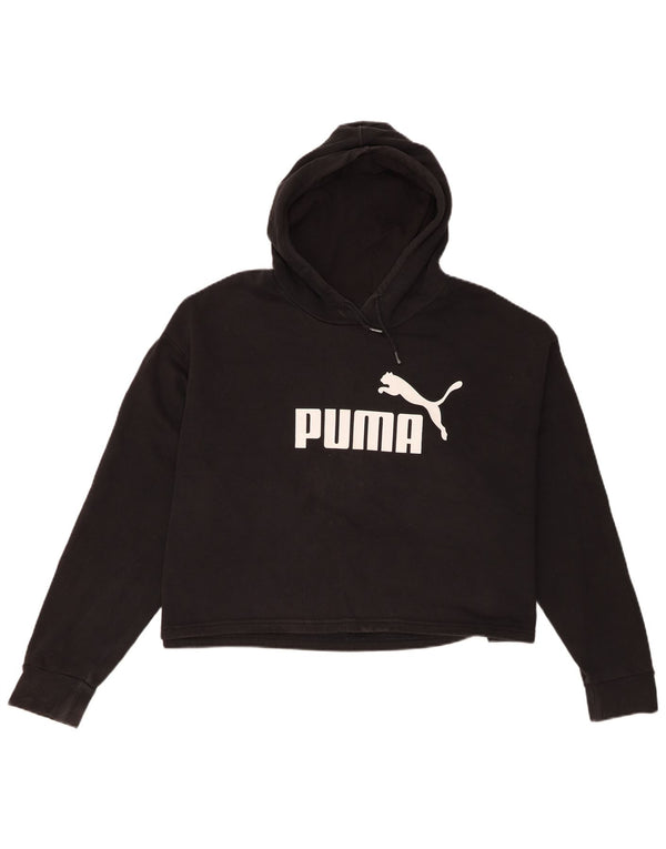 Felpa con cappuccio oversize con grafica corta da donna Puma UK 18 XL cotone nero