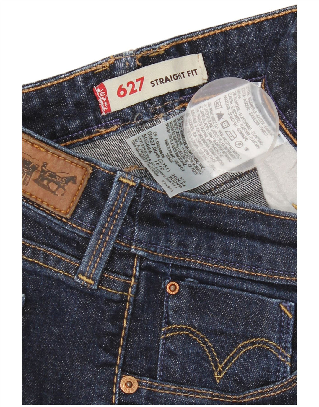 Jeans dritti Levi's 627 da donna W30 L29 cotone blu