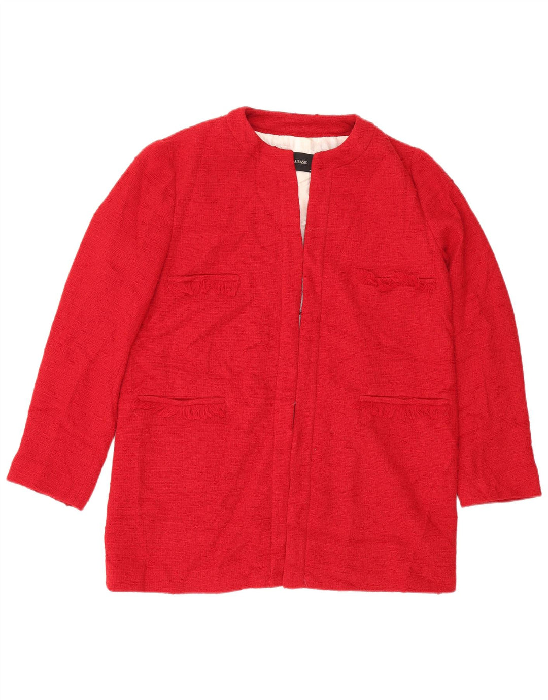 Giacca blazer da donna Zara UK 16 grande in cotone rosso