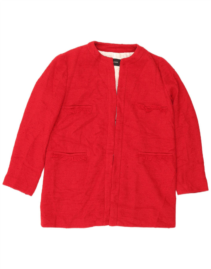 Giacca blazer da donna Zara UK 16 grande in cotone rosso