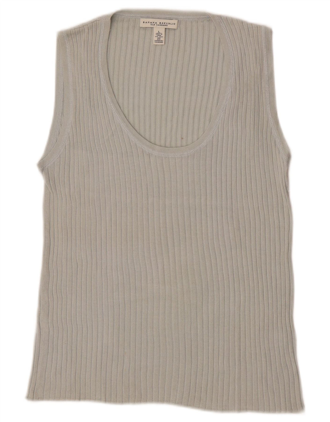 Canotta da donna Banana Republic UK 14 grande seta grigia