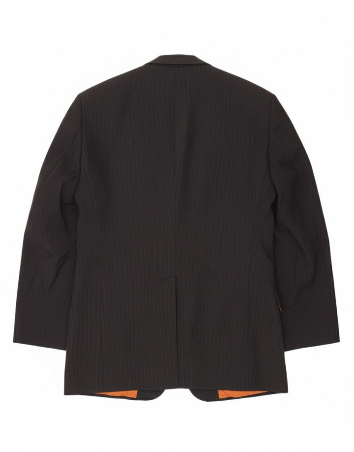 HUGO BOSS Mens 3 Button Blazer Jacket IT 48 Medium Navy Blue Pinstripe