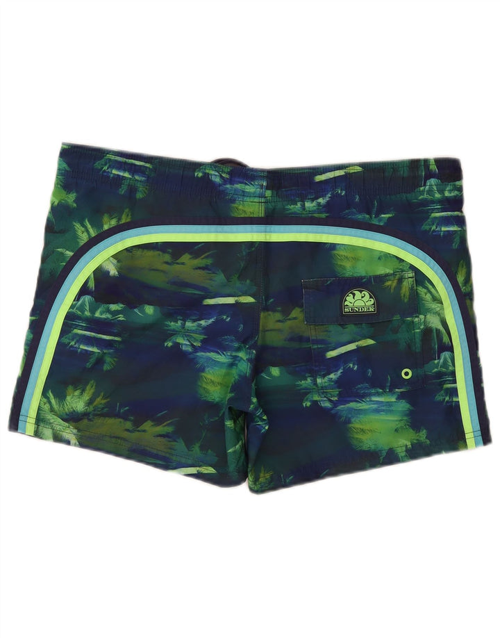 Pantaloncini da bagno da uomo Sundek medio blu navy color block in poliestere hawaiano