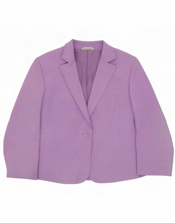 Giacca blazer standard a 1 bottone Marks & Spencer da donna UK 12 viola medio