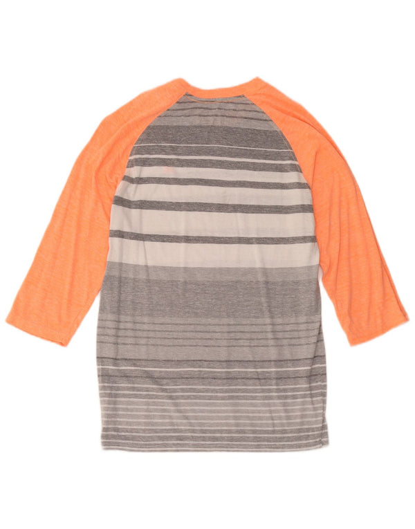 Top Hurley da donna con vestibilità premium, manica a 3/4, UK 10, piccolo, in poliestere a righe grigie
