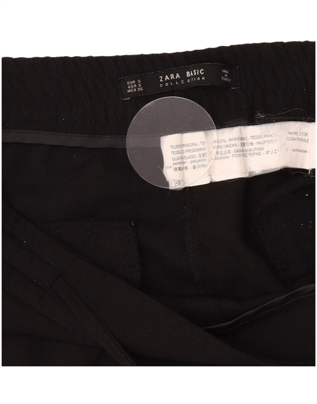 Pantaloni chino slim da donna Zara piccoli W30 L27 poliestere nero