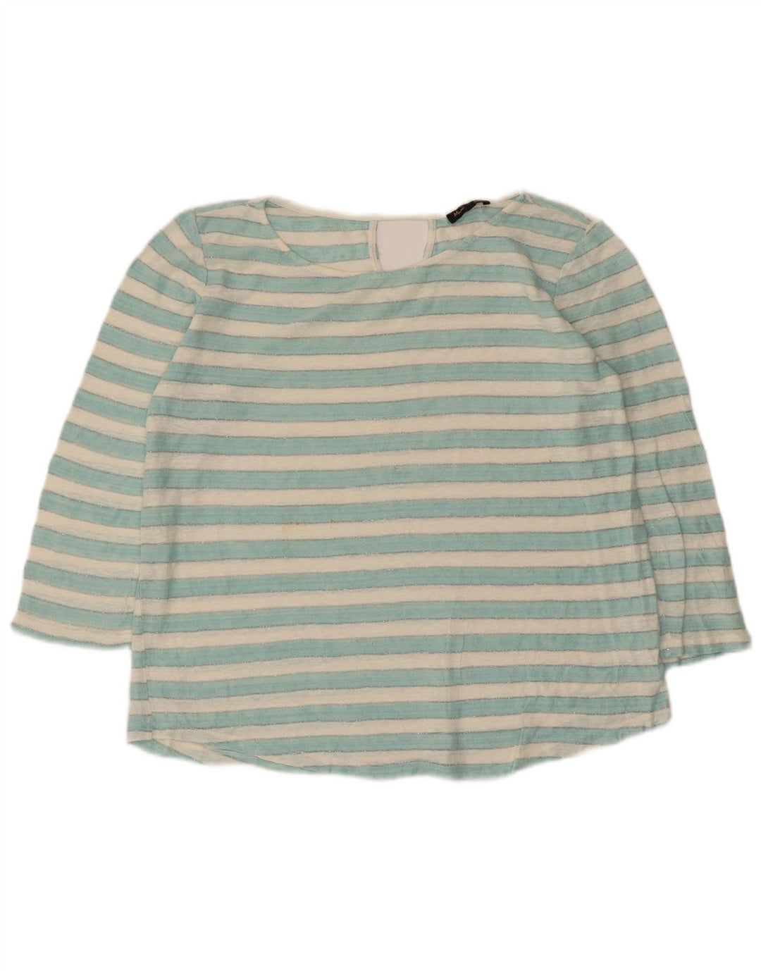 Massimo Dutti Top oversize da donna manica 3/4 UK 10 piccolo a righe blu