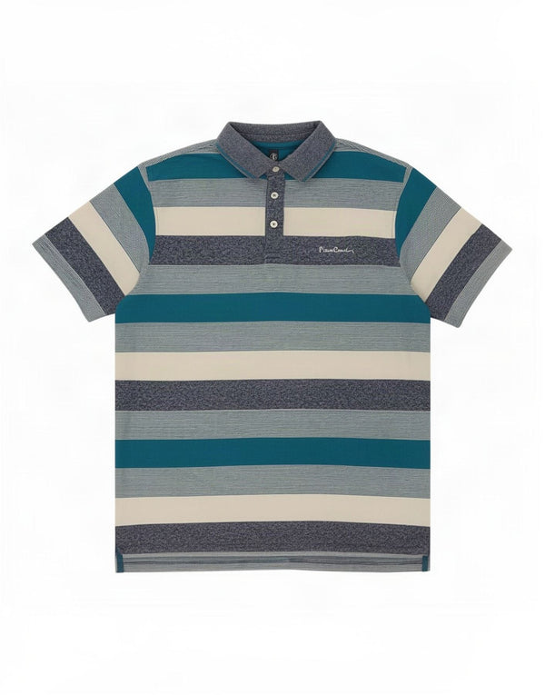 Polo da uomo Pierre Cardin XL in cotone a righe blu