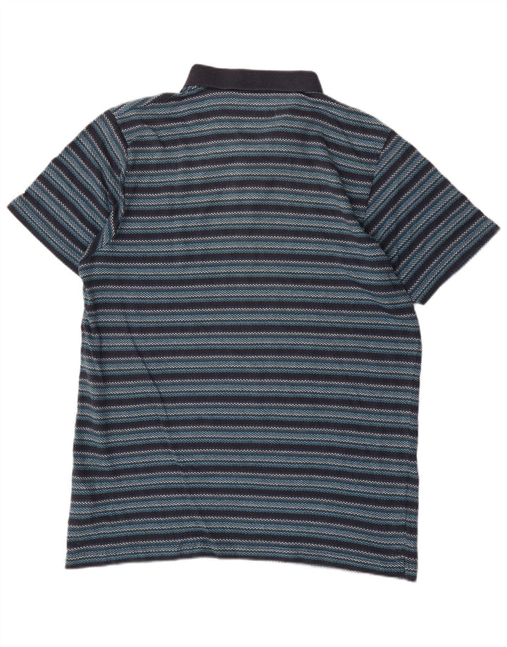 Polo da uomo Billabong grande in cotone a righe blu navy
