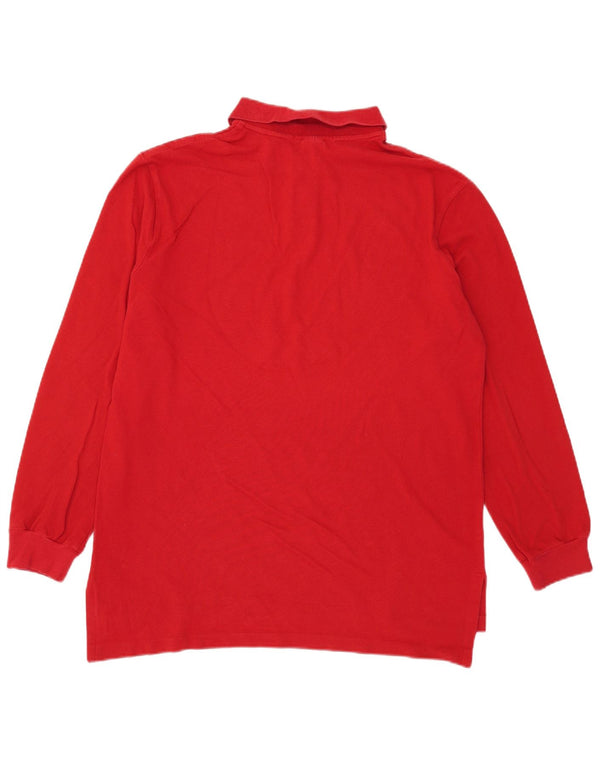 Polo Ralph Lauren da uomo a maniche lunghe su misura Polo XL in cotone rosso