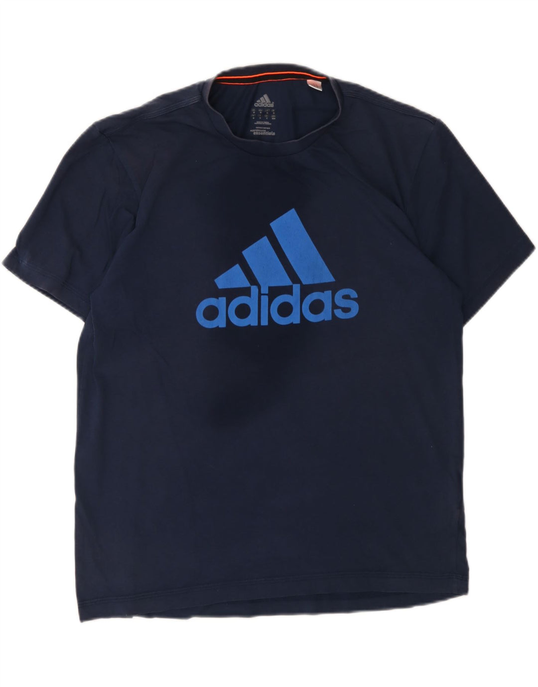 ADIDAS Mens Climalite Graphic T-Shirt Top Medium Navy Blue Cotton Vintage Adidas and Second-Hand Adidas from Messina Hembry 