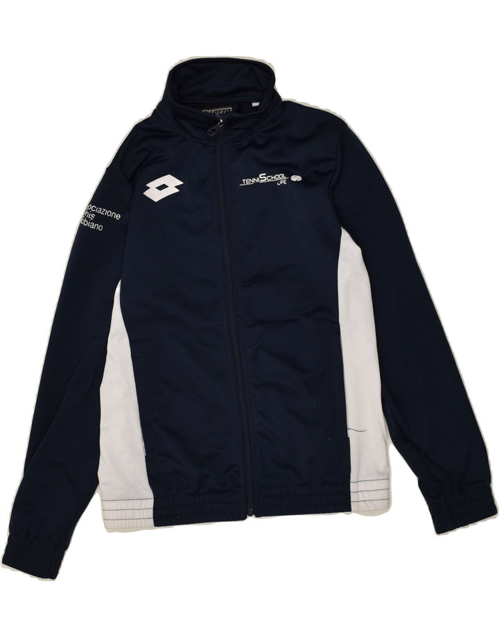 LOTTO Boys Tracksuit Top Jacket 11-12 Years Medium Navy Blue Colourblock | Vintage Lotto | Thrift | Second-Hand Lotto | Used Clothing | Messina Hembry 