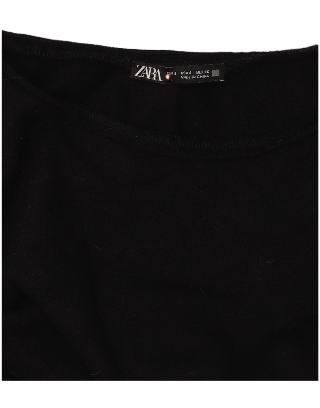 Top corto da donna Zara a maniche lunghe UK 10 piccolo nero