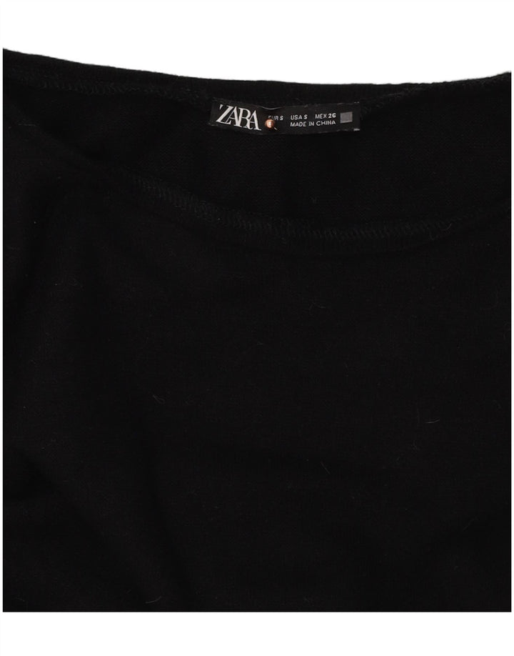 Top corto da donna Zara a maniche lunghe UK 10 piccolo nero