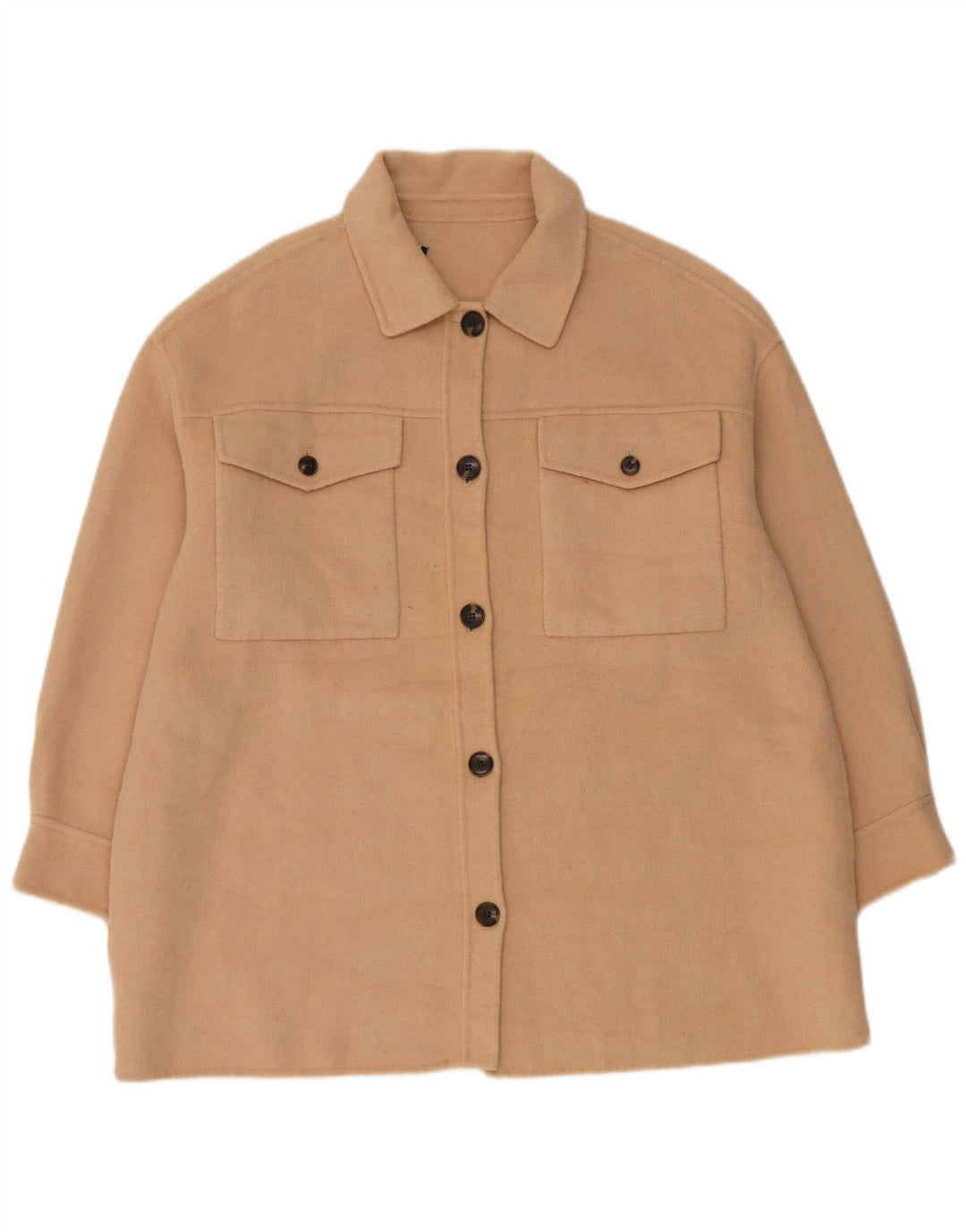 Giubbotto bomber oversize da donna Zara UK 14 Lana beige medio