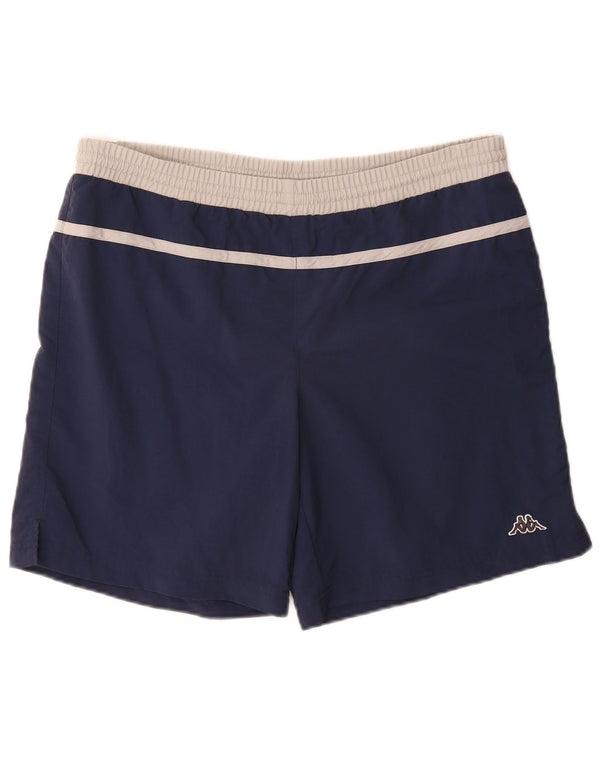 Pantaloncini da bagno da uomo Kappa grandi in nylon color block blu navy