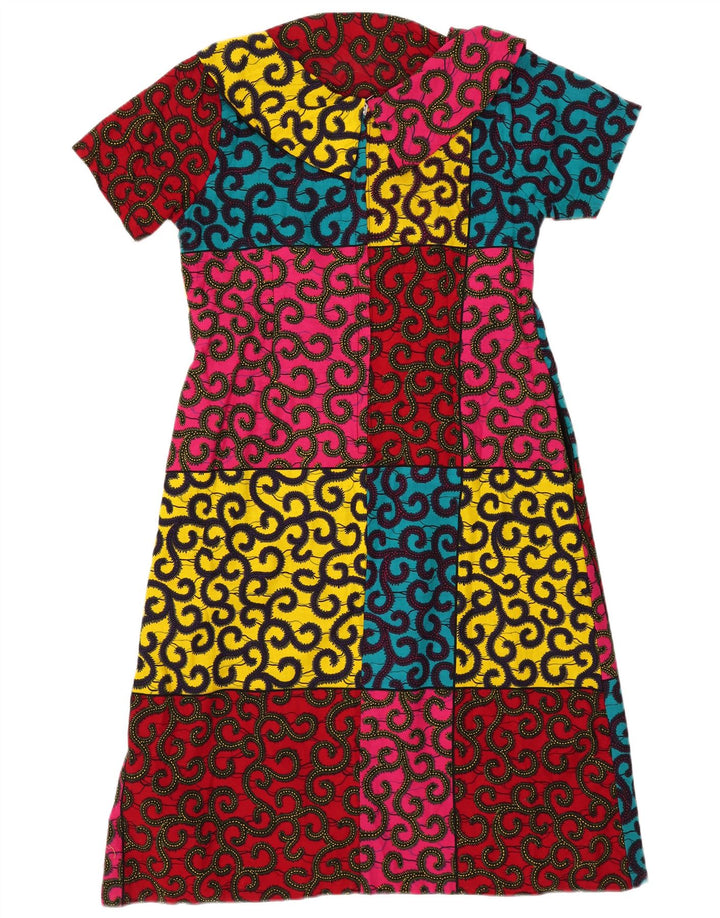 Abito a trapezio vintage da donna UK 14 colorblock medio multicolore