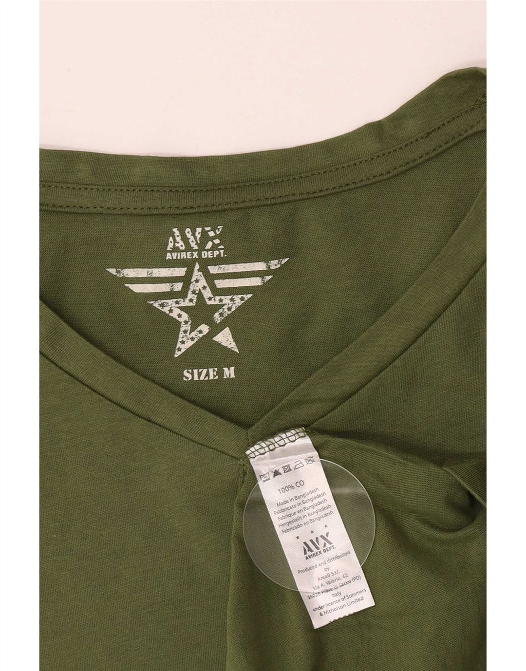 T-shirt grafica da uomo Avirex Top in cotone kaki medio