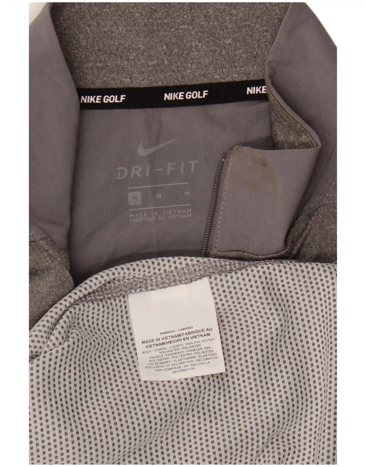 Maglia da tuta pullover con zip grafica Nike Dri Fit da uomo, grigio medio