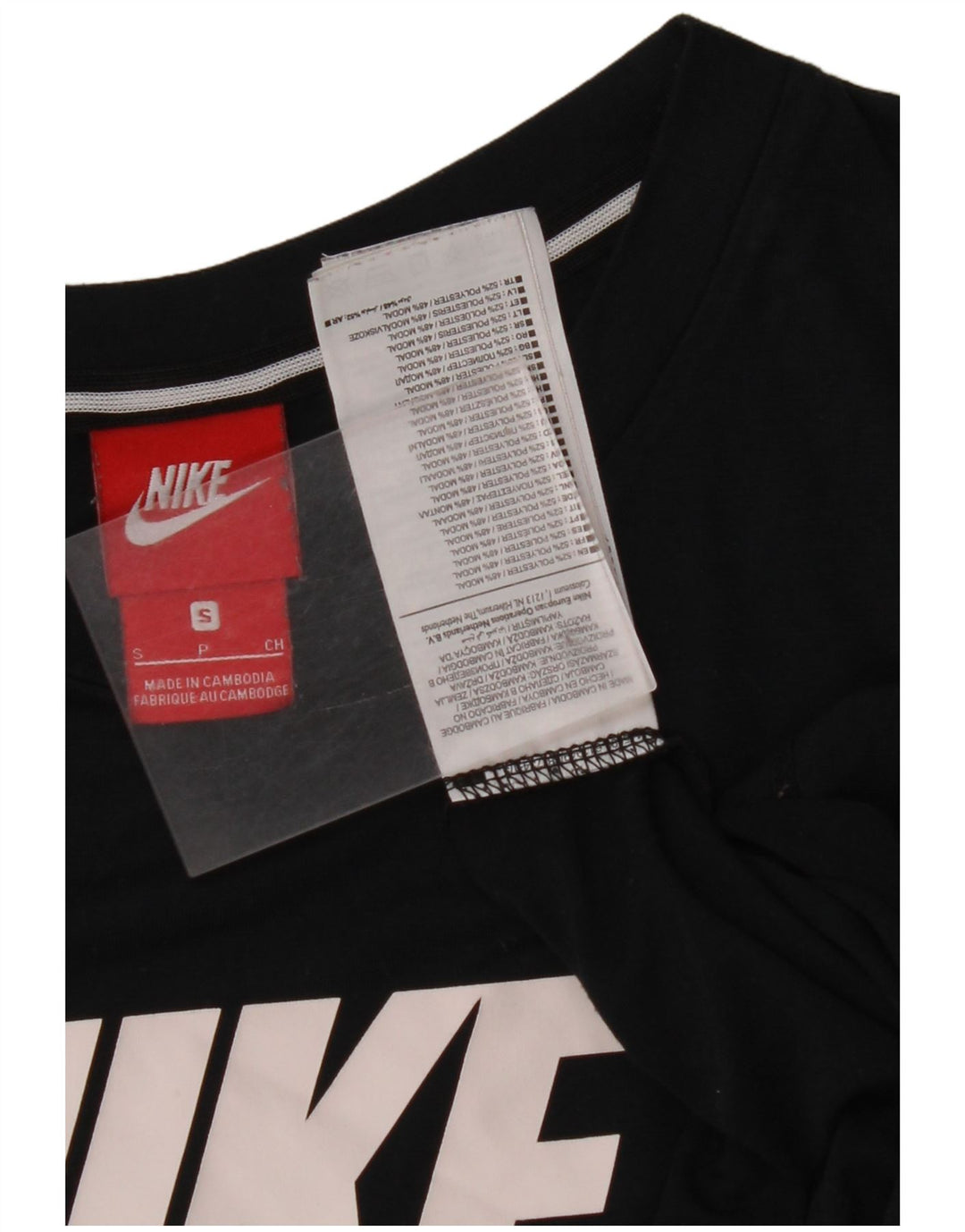 T-shirt grafica da uomo NIKE Top piccola in poliestere nero